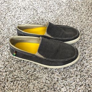 Gray Vans Slipons
